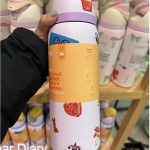 White and Purple Bath & Body Container with Playful Design